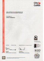 Electrical certificate